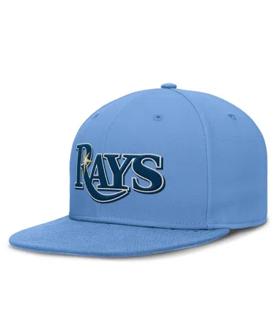 NIKE MEN'S LIGHT BLUE TAMPA BAY RAYS TRUE ROUND BILL PERFORMANCE FITTED HAT