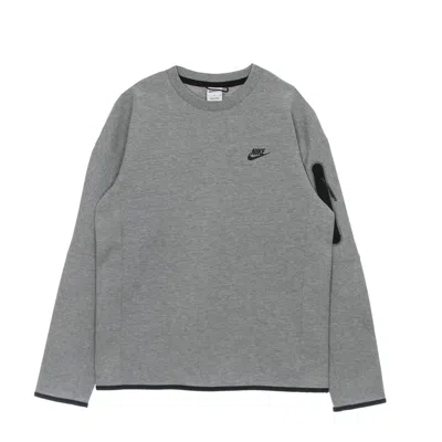 NIKE MEN'S LIGHTWEIGHT CREWNECK SWEATSHIRT SPORTSWEAR TECH FLEECE DK GRAY HEATHER/BLACK