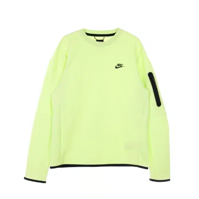 NIKE MEN'S LIGHTWEIGHT CREWNECK SWEATSHIRT SPORTSWEAR TECH FLEECE LT LIQUID LIME/BLACK