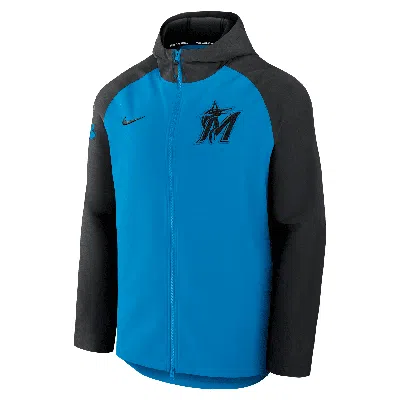 NIKE MEN'S MIAMI MARLINS AUTHENTIC COLLECTION MENÂS  THERMA MLB FULL-ZIP JACKET