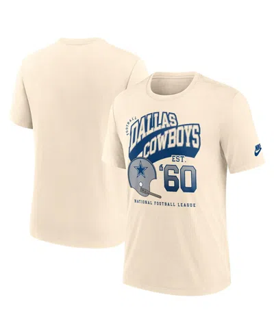 NIKE MEN'S NATURAL DALLAS COWBOYS REWIND TRI-BLEND T-SHIRT