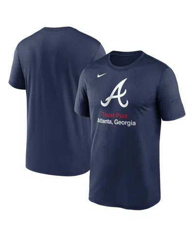 NIKE MEN'S NAVY ATLANTA BRAVES STADIUM LEGEND PERFORMANCE T-SHIRT
