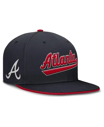 NIKE MEN'S NAVY ATLANTA BRAVES TRUE PERFORMANCE FITTED HAT