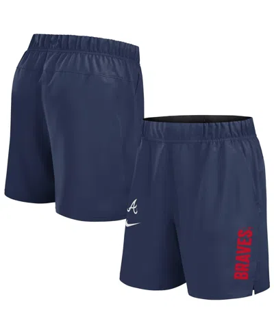 NIKE MEN'S NAVY ATLANTA BRAVES WOVEN VICTORY PERFORMANCE SHORTS