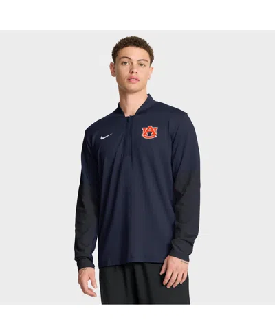 NIKE MEN'S NAVY AUBURN TIGERS ONE GOAL DRI-FIT HALF-ZIP PULLOVER SWEATSHIRT