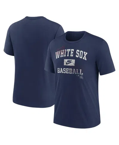 NIKE MEN'S NAVY CHICAGO WHITE SOX COOPERSTOWN COLLECTION ARCH TRI-BLEND T-SHIRT
