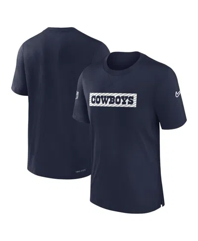 NIKE MEN'S NAVY DALLAS COWBOYS 2024/25 SIDELINE PLAYER TRI-BLEND PERFORMANCE T-SHIRT