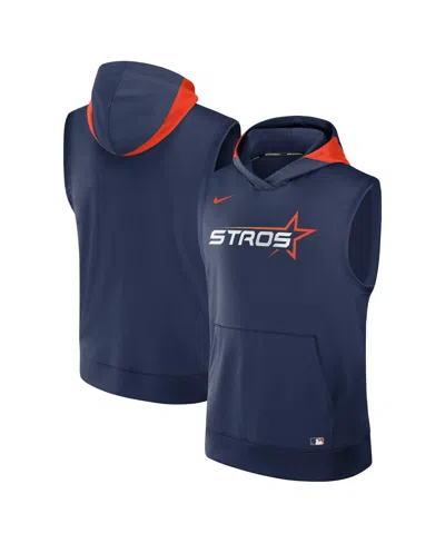 NIKE MEN'S NAVY HOUSTON ASTROS 2025 CITY CONNECT PERFORMANCE SLEEVELESS PULLOVER HOODIE