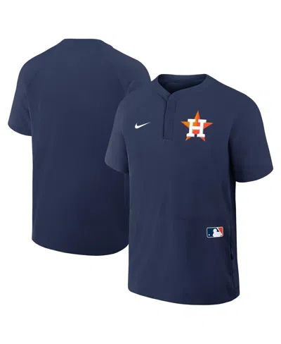 NIKE MEN'S NAVY HOUSTON ASTROS AUTHENTIC COLLECTION RAGLAN SHORT SLEEVE WINDSHIRT