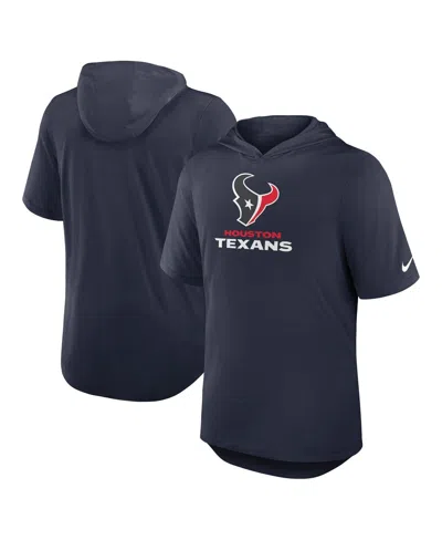 NIKE MEN'S NAVY HOUSTON TEXANS LOCKUP TRI-BLEND HOODIE T-SHIRT