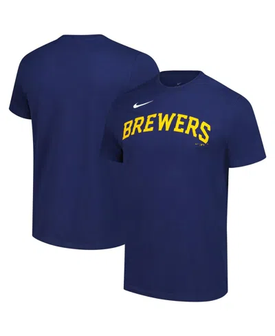 NIKE MEN'S NAVY MILWAUKEE BREWERS SUNDOWN T-SHIRT