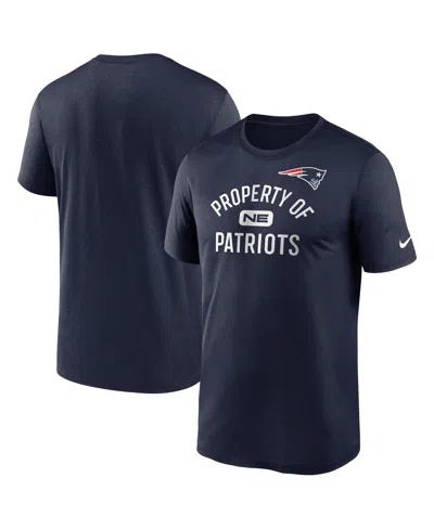 NIKE MEN'S NAVY NEW ENGLAND PATRIOTS LEGEND PROPERTY OF PERFORMANCE T-SHIRT