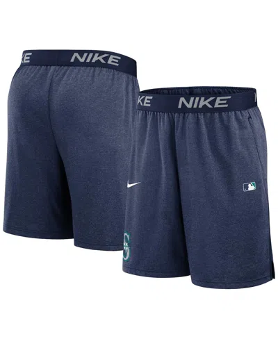 NIKE MEN'S NAVY SEATTLE MARINERS AUTHENTIC COLLECTION PERFORMANCE KNIT SHORTS