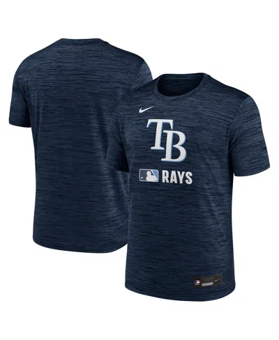 NIKE MEN'S NAVY TAMPA BAY RAYS AUTHENTIC COLLECTION VELOCITY PERFORMANCE PRACTICE T-SHIRT