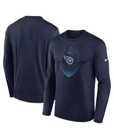 NIKE MEN'S NAVY TENNESSEE TITANS ICON LEGEND PERFORMANCE LONG SLEEVE T-SHIRT