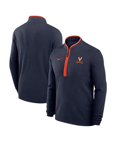 NIKE MEN'S NAVY VIRGINIA CAVALIERS COACHES COURTSIDE BASKETBALL VICTORY PERFORMANCE QUARTER-ZIP TOP