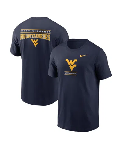 NIKE MEN'S NAVY WEST VIRGINIA MOUNTAINEERS 2-HIT T-SHIRT