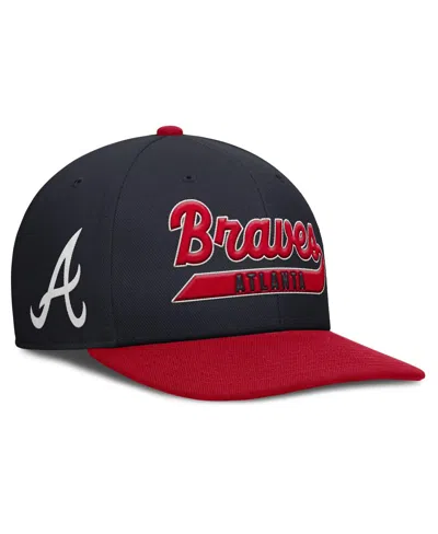 NIKE MEN'S NAVY/RED ATLANTA BRAVES PRO PERFORMANCE SNAPBACK HAT