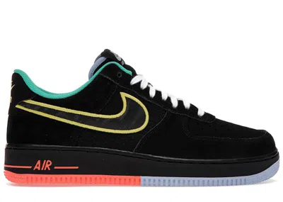 NIKE MEN'S NIKE AIR FORCE 1 LOW PEACE AND UNITY SNEAKERS IN BLACK/GREEN/RED
