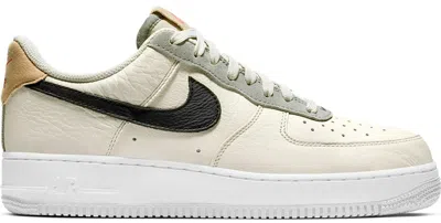 NIKE MEN'S NIKE AIR FORCE 1 LOW SNEAKERS IN LIGHT BONE/BLACK/MICA GREEN