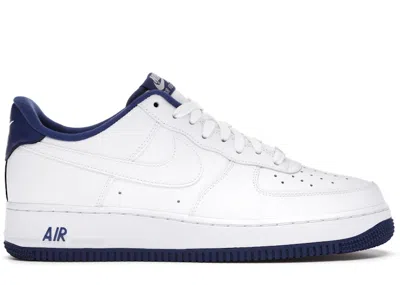 NIKE MEN'S NIKE AIR FORCE 1 LOW SNEAKERS IN WHITE/DEEP ROYAL BLUE