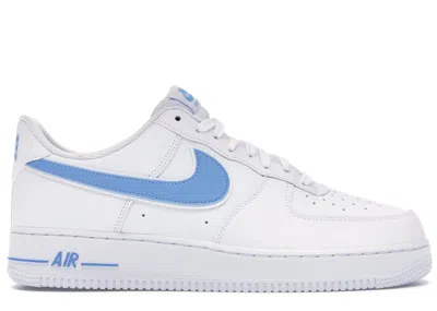 NIKE MEN'S NIKE AIR FORCE 1 LOW SNEAKERS IN WHITE/UNIVERSITY BLUE