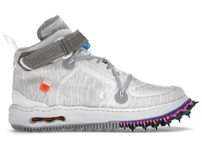 NIKE MEN'S NIKE AIR FORCE 1 MID OFF SNEAKERS IN CLEAR IN WHITE/CLEAR WHITE