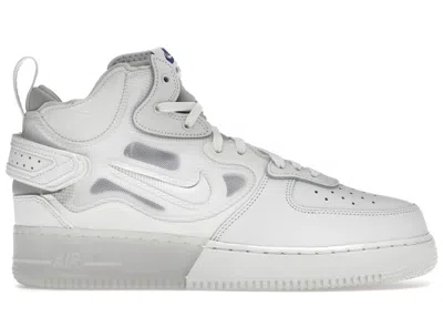 NIKE MEN'S NIKE AIR FORCE 1 MID REACT SNEAKERS IN SUMMIT WHITE/GREY FOG