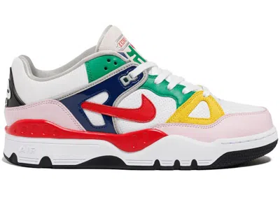 NIKE MEN'S NIKE AIR FORCE 3 LOW SP NIGO (OGIN EDITION) SNEAKERS IN WHITE/UNIVERSITY RED/TOUR YELLOW