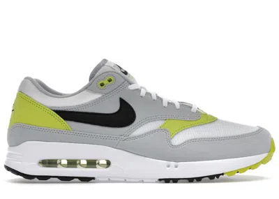 NIKE MEN'S NIKE AIR MAX 1 '86 OG GOLF SNEAKERS IN WOLF GREY/WHITE/BRIGHT CACTUS