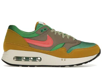 NIKE MEN'S NIKE AIR MAX 1 '86 PRM POWERWALL BRS SNEAKERS IN CLASSIC GREEN/EMBER GLOW