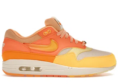 NIKE MEN'S NIKE AIR MAX 1 PUERTO RICO SNEAKERS IN ORANGE FROST/CITRON PULSE/COCONUT MILK