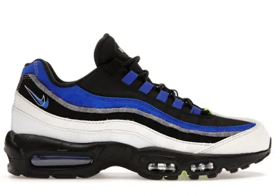 NIKE MEN'S NIKE AIR MAX 95 SNEAKERS IN BLACK/GAME ROYAL/SAIL