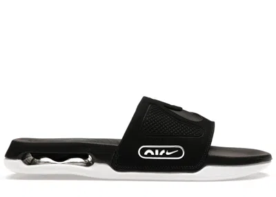 NIKE MEN'S NIKE AIR MAX CIRRO SLIDE SNEAKERS IN BLACK/METALLIC SILVER/WHITE