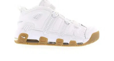 NIKE MEN'S NIKE AIR MORE UPTEMPO SNEAKERS IN WHITE/GUM