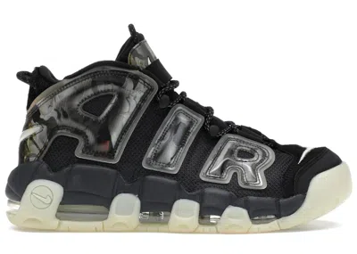 NIKE MEN'S NIKE AIR MORE UPTEMPO UTAGAWA KUNIYOSHI SNEAKERS IN OFF NOIR/SAIL/PURE PLATINUM