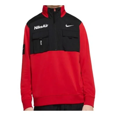 NIKE Men's Nike Air Zipper Cardigan Red Tops 'Black Red'