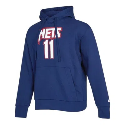 NIKE Men's Nike Alphabet Numeric Printing Drawstring Hooded Long Sleeves Blue