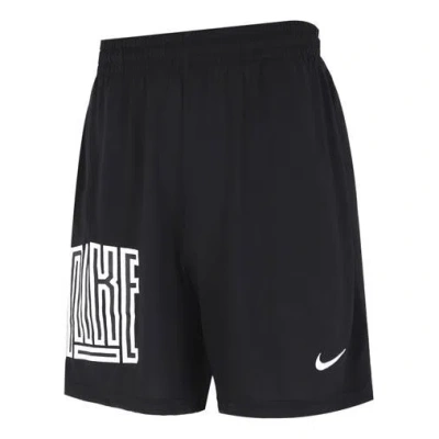 NIKE Men's Nike As Nk Df 8in Short Asym Str5 Alphabet Athleisure Casual Sports Woven Shorts Black