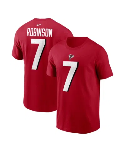 NIKE MEN'S NIKE BIJAN ROBINSON RED ATLANTA FALCONS PLAYER NAME AND NUMBER T-SHIRT