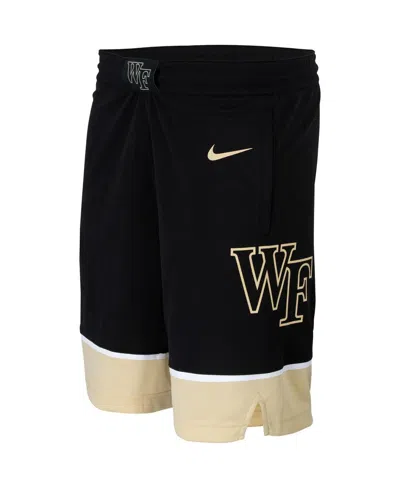 NIKE MEN'S NIKE BLACK WAKE FOREST DEMON DEACONS TEAM LOGO REPLICA BASKETBALL SHORTS