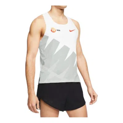 NIKE Men's Nike Chest logo Printing Breathable Running Sports White Vest