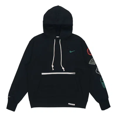 NIKE Men's Nike CNY New Year's Edition Logo Printing Loose Sports Hooded Pullover Autumn Black