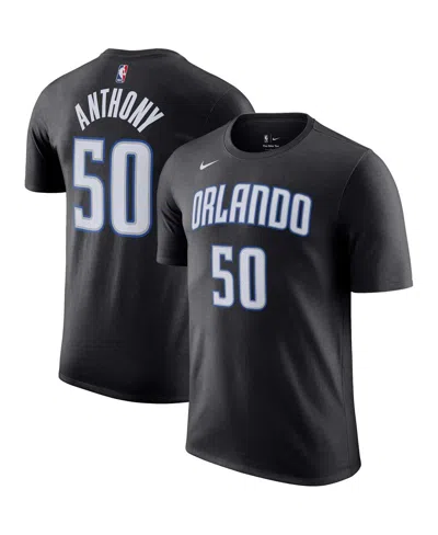 NIKE MEN'S NIKE COLE ANTHONY BLACK ORLANDO MAGIC ICON 2022/23 NAME AND NUMBER PERFORMANCE T-SHIRT