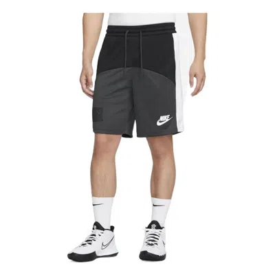 NIKE Men's Nike Colorblock Logo Straight Shorts Black Gray