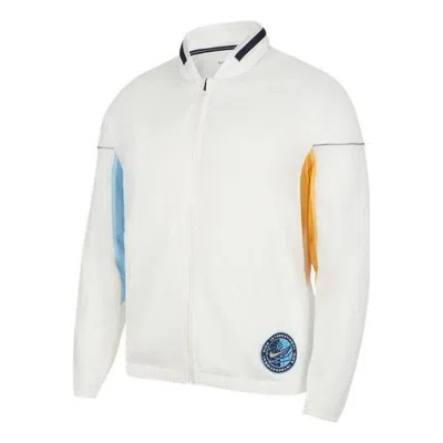 NIKE Men's Nike Colorblock Retro Running Breathable Casual Jacket Sail White