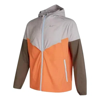 NIKE Men's Nike Colorblock Zipper Hooded Sports Hooded Long Sleeves Jacket Multicolor