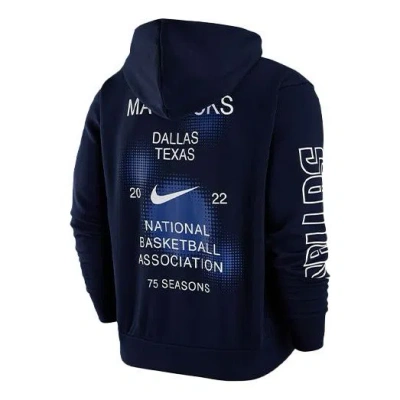 NIKE Men's Nike Dallas Mavericks Casual Fleece Pullover Blue