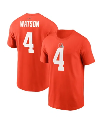 NIKE MEN'S NIKE DESHAUN WATSON ORANGE CLEVELAND BROWNS PLAYER NAME & NUMBER T-SHIRT