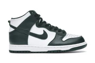 NIKE MEN'S NIKE DUNK HIGH SNEAKERS IN WHITE/SPARTAN GREEN